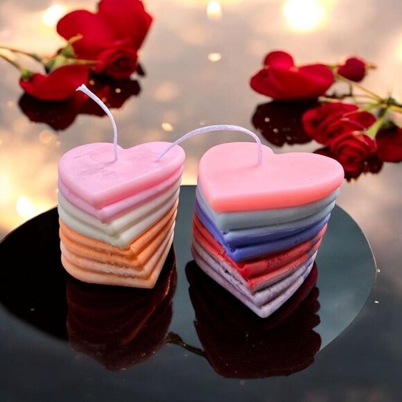 Heart-Shaped ✦ Soy Wax Candles ✦ Purification Scent Ritual Pair Handmade NWT - Picture 6 of 6
